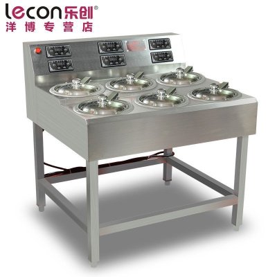 lecon/乐创 商用电六头 全自动煲仔饭机 智能定时煲仔炉 锡纸专用砂锅