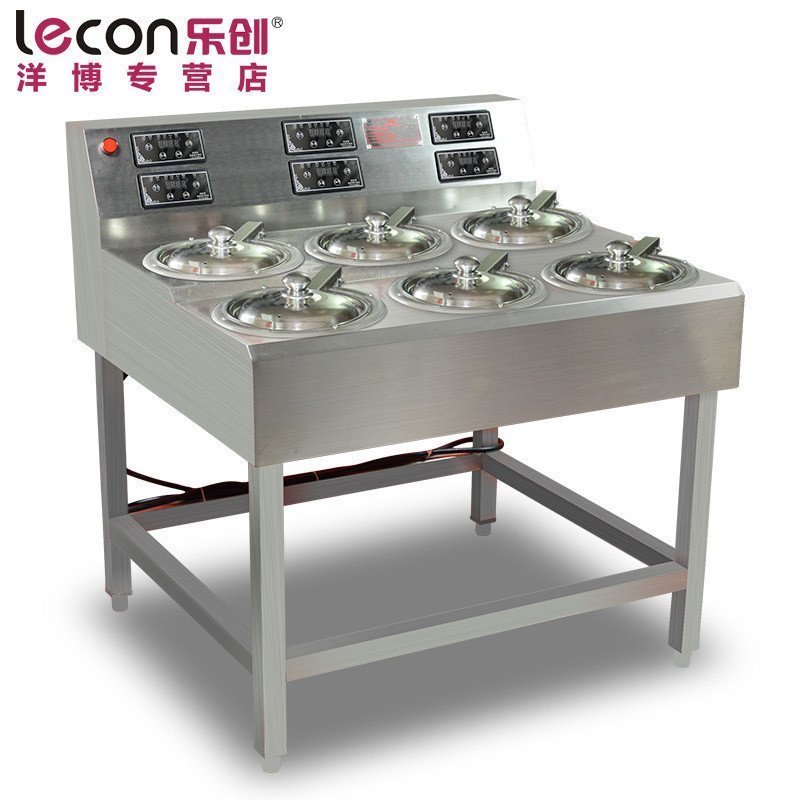 lecon/乐创 商用电六头 全自动煲仔饭机 智能定时煲仔炉 锡纸专用砂锅