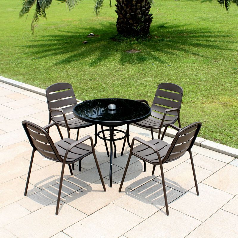 户外桌椅阳台庭院奶茶店桌椅咖啡铁艺室外家具伞露天花园休闲组合欧因