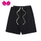 七斓夏季薄款欧美高街RO低档抽绳五分裤灰色宽松直筒毛圈运动短裤男潮