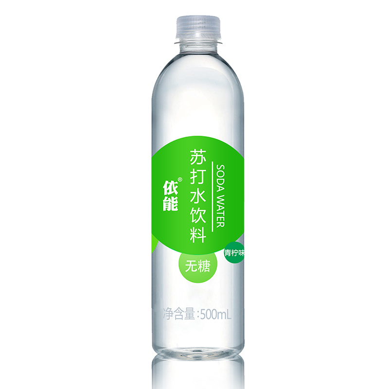 依能 青柠味 无糖无汽弱碱苏打水 饮料 500ml*24瓶 塑膜量贩装