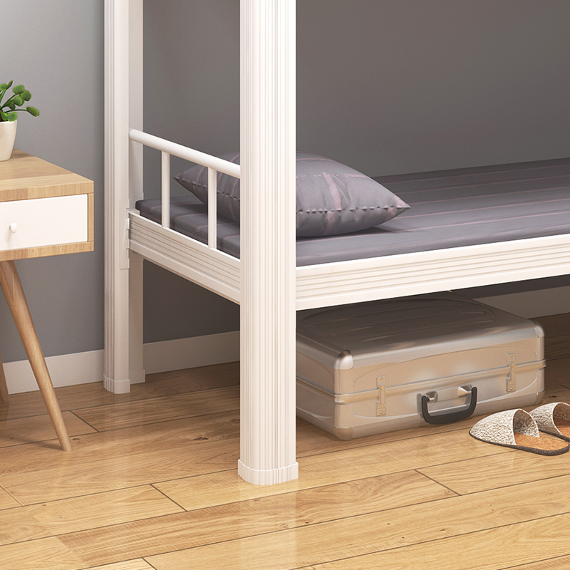 臻远 XCC-11 钢制型材床双层床员工宿舍上下铺学生公寓床双人床铁艺高低床 双层床1000宽白高清大图