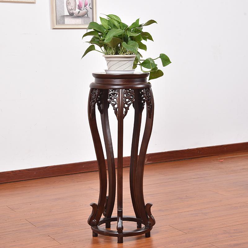 花架实木中式客厅家用榆木仿古盆栽架红木花几绿萝木质花架子室内
