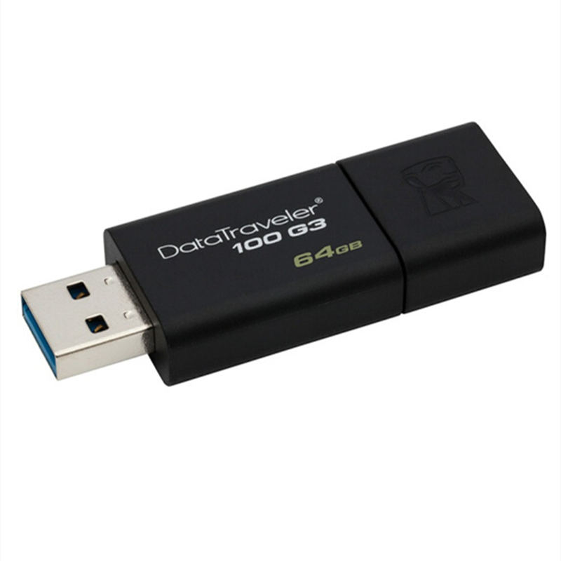 金士顿(Kingston)64GB U盘 黑色 滑盖设计 时尚便利