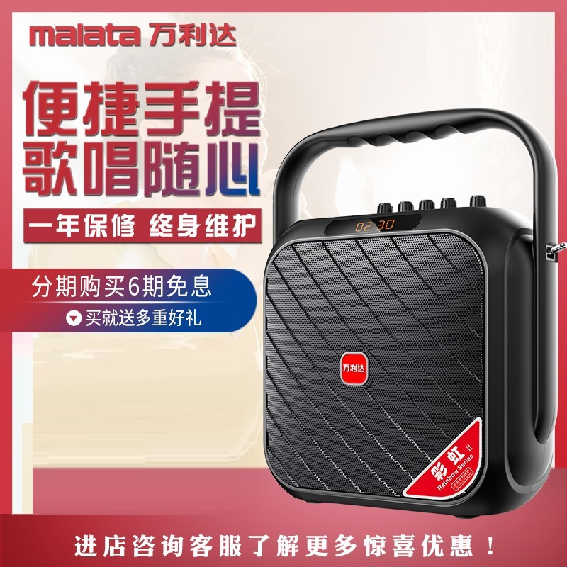 万利达户外音响便携式小型移动音箱小音箱插U盘手提音响户外蓝牙 M+9002S双话筒