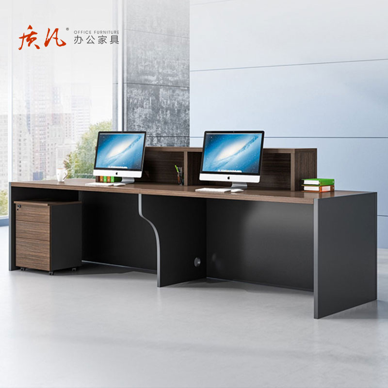 苏宁 质凡 办公家具板式咨询台服务迎宾接待台前台 3000x600x1000mm高清大图