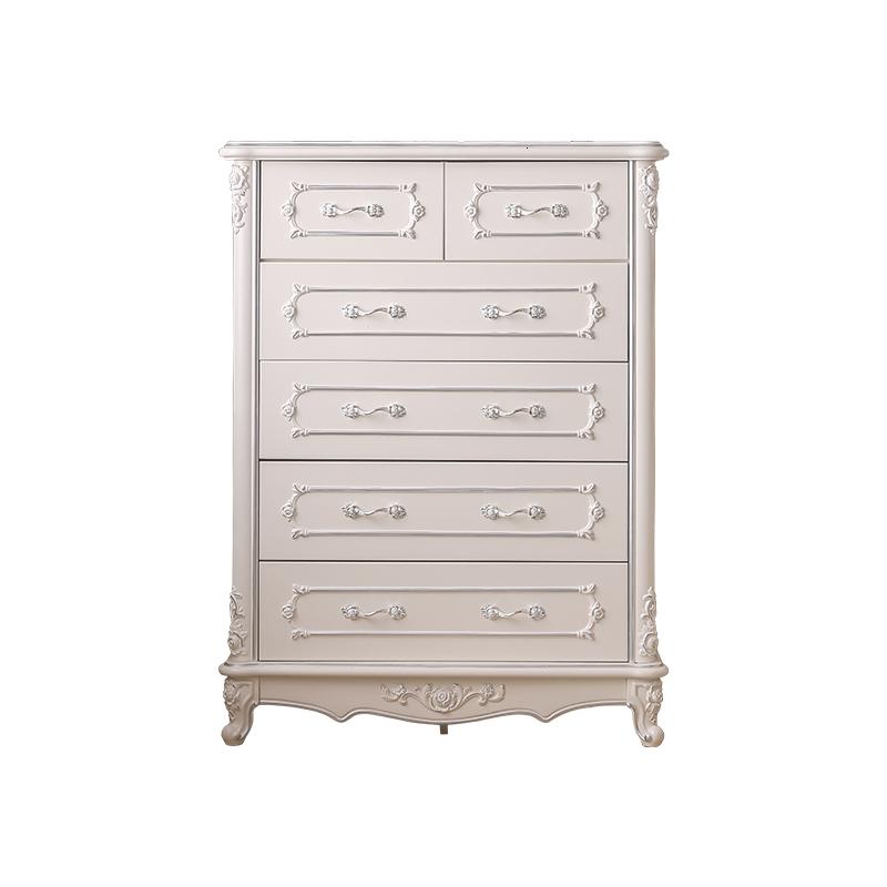 五斗柜欧式实木六斗柜储物柜卧室抽屉式收纳柜子现代简约斗橱家具 六斗柜（描金）组装