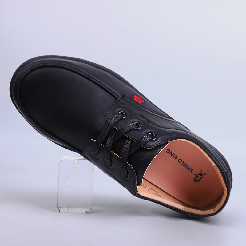 盾王(DUNWANG)商务休闲男士皮鞋真皮工作鞋绝缘电工鞋柔软耐磨行政办公透气舒适 男款 6KV绝缘+防砸8555-3高清大图