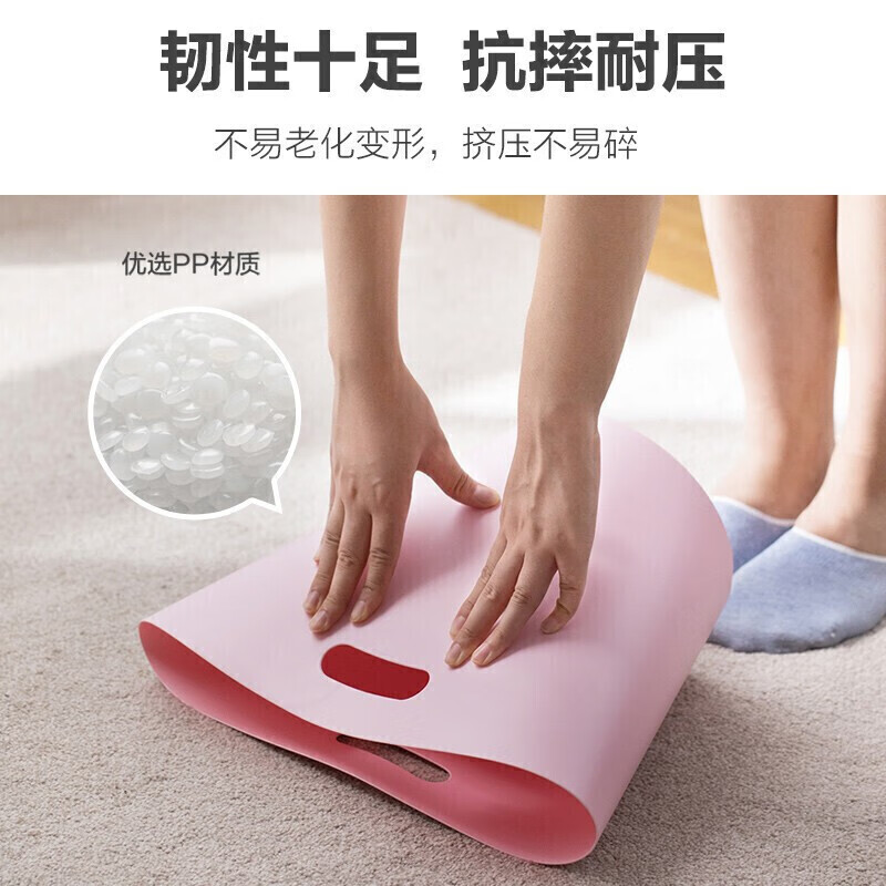 茶花(CHAHUA)垃圾桶无盖废纸篓+150只垃圾袋加厚45*55cm高清大图