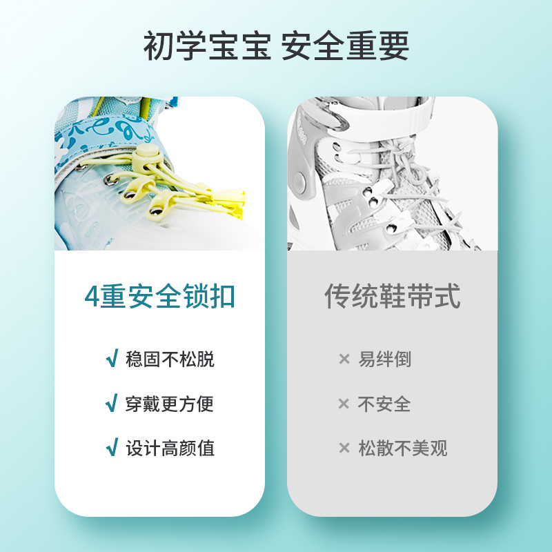 cakalyen可莱茵儿童溜冰鞋单双排轮滑鞋初学者可调节大小码旱冰鞋