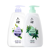 六神滋润系列沐浴露 750ml 两瓶装(清新滋润+清香爽肤) 750ML*2