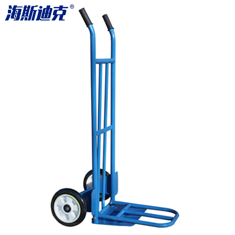 海斯迪克 gnjz-180 老虎车 搬运车 两轮手推车 搬货拖车折叠拉货车 手拉小推车 蓝色双杆尼轮芯橡胶轮800斤