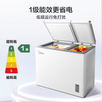 美的(Midea)210升双温双箱家商两用冰柜 大冷冻小冷藏卧式顶开门冰柜 小型冰箱节能低音冷柜BCD-210DKEM(