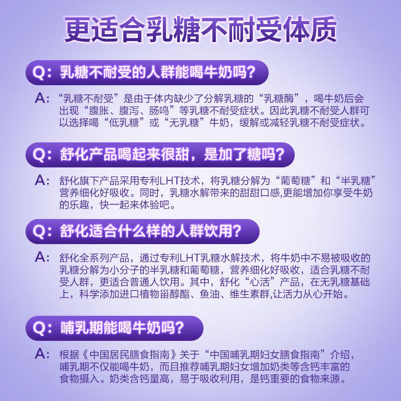 [9月生产]伊利舒化无乳糖高钙牛奶220ml*12盒营养补钙图片