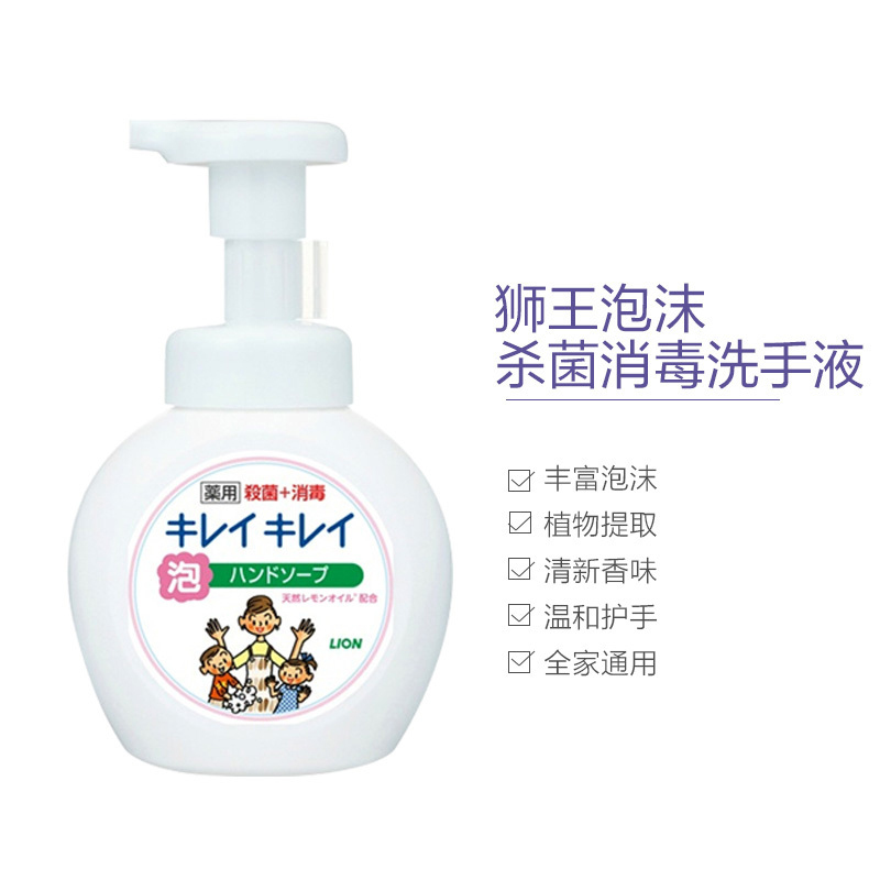 [植物萃取]狮王(LION) 日本进口 泡沫趣净洗手液油污清洁剂 250ml