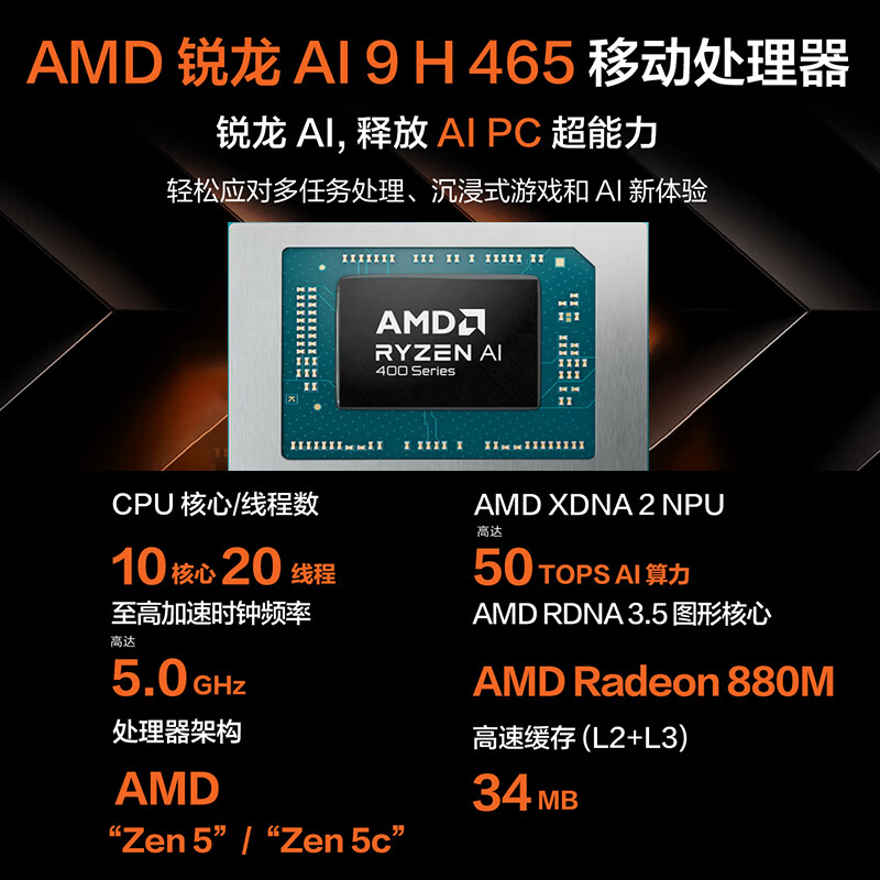 华硕无畏Pro16 锐龙版 2026 AI轻薄本笔记本电脑(锐龙AI9 H465 32G 1T 1100尼特OLED)高清大图