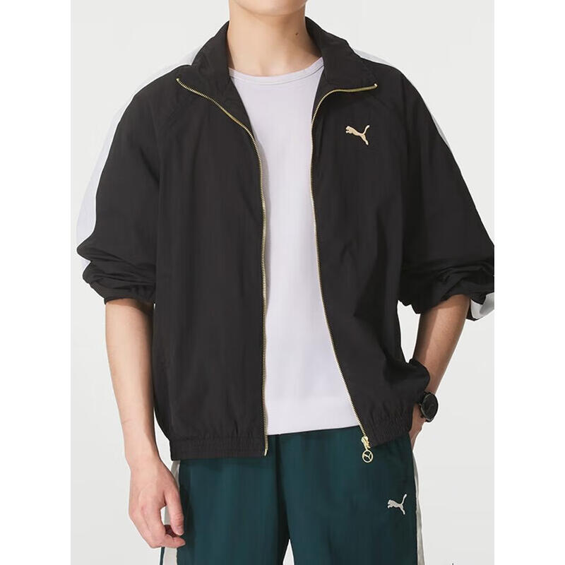 彪马(PUMA)外套男装上衣 夏季新款袖子可拆卸休闲服一衣两穿运动防风梭织夹克 634782-01 黑色 M