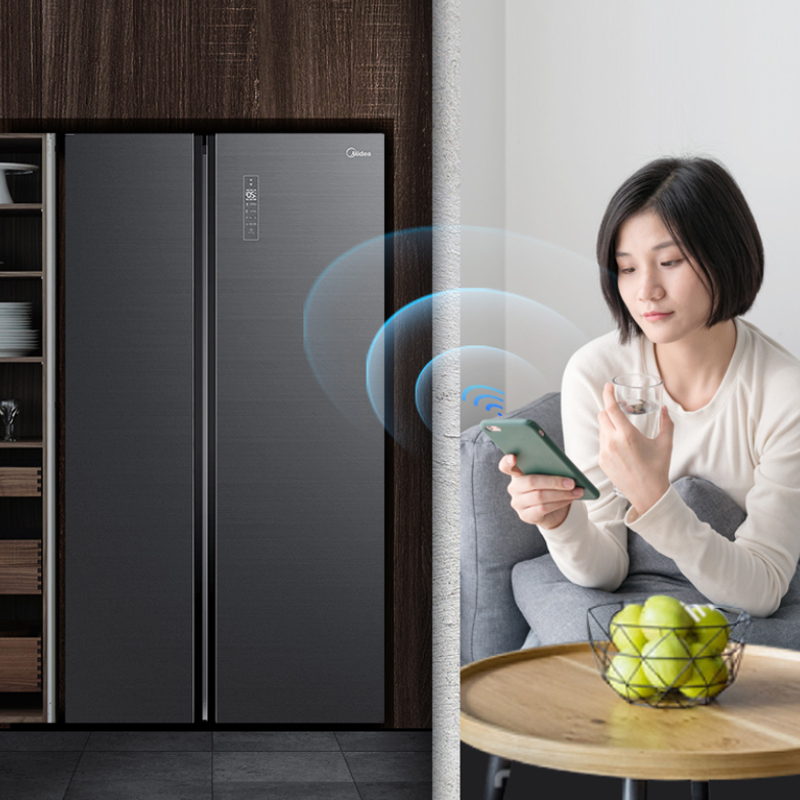 美的(midea)bcd-612wkgpzm 星耀灰 微晶一周鲜 智能操控 风冷无霜