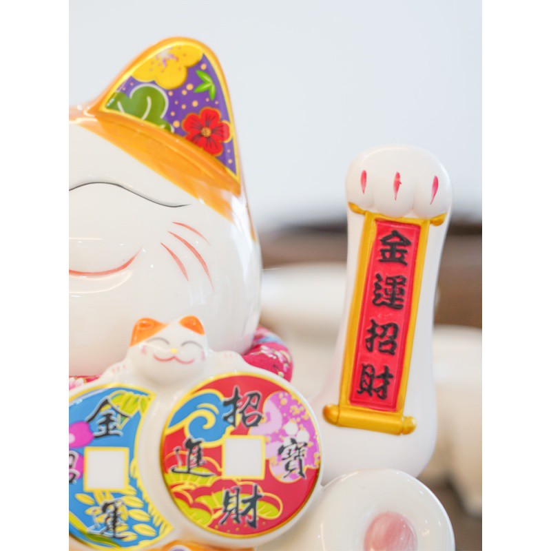 猫摆件自动招手店铺开业收银台小号桌面流水电动摇手发财猫 三维工匠 元宝猫36.5*23.5*32.5cm猫高清大图
