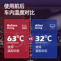 尤利特汽车遮阳帘防晒隔热遮阳挡伞前挡板遮光罩车窗内遮阳伞车用普通款-小号★紧凑型、两厢车使用[送收纳袋]