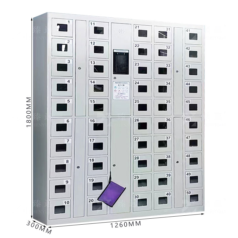 臻远 ZY-X381 50门人脸识别手机管理柜在位监测手机柜智能柜 带定位功能高清大图