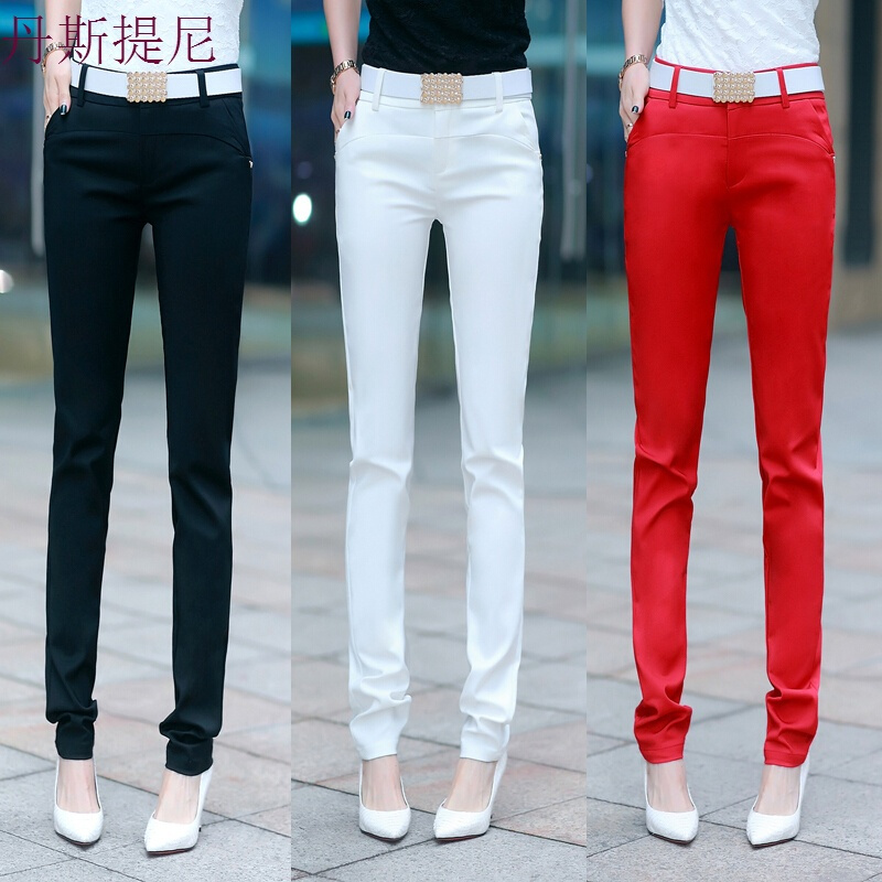 休闲裤女春夏装OL职业西裤女修身黑色铅笔裤百搭显瘦小脚长裤