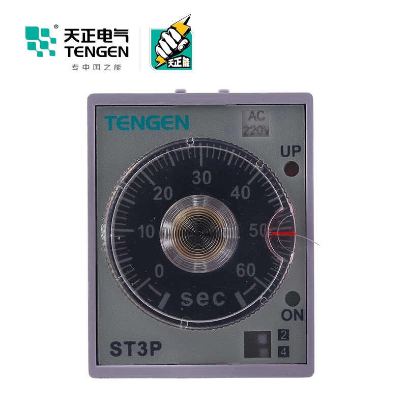 天正电气 ST3P 导轨安装式 220VAC 5A (5…60)s/10min/60min/6h 2C/O时间继电器