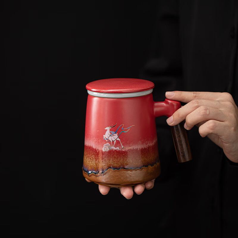 苏氏陶瓷(SUSHI CERAMICS) J1103 九色麋鹿办公杯 480ml (单位:个)高清大图