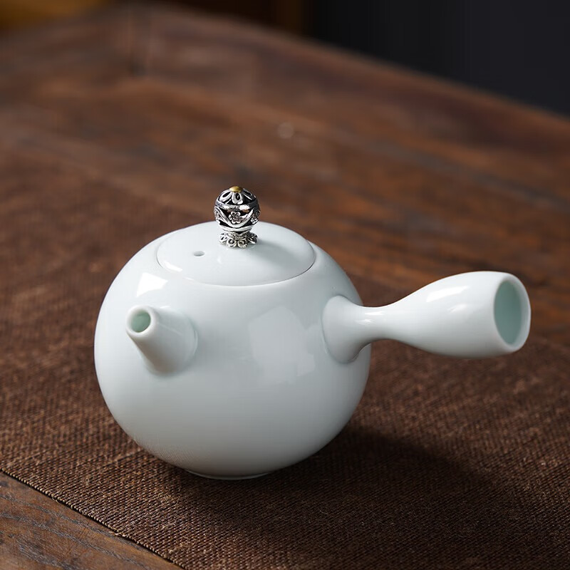 五拾缘青瓷侧把壶十头茶具套组WSY-23C01高清大图