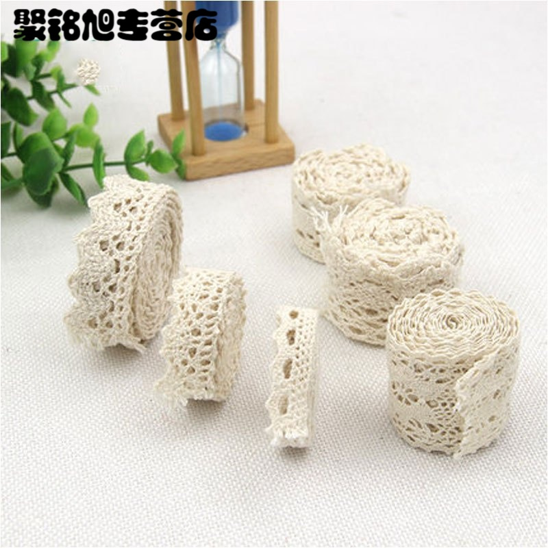 棉花边棉线编织带雪白棉蕾丝花边辅料衣服米色装饰手工diy布艺生活日用家庭清洁生活日用缝纫配件/辅料/配饰丝带/绸带