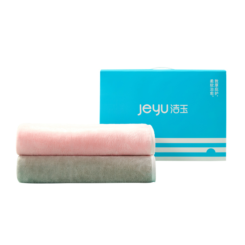 洁玉(Jeyu) 寓.多功能巾双条礼盒DSJ-2312月魄灰*1条+山樱粉*1条高清大图
