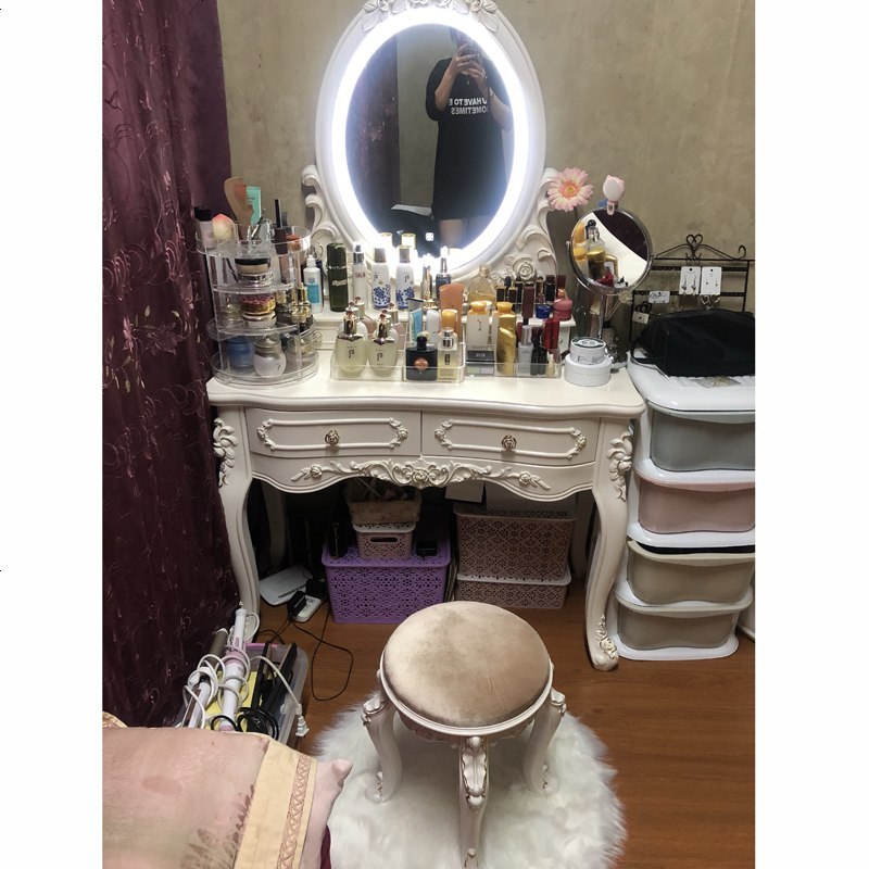 梳妆台卧室简约现代经济型欧式多功能公主化妆桌子白色小户型迷你