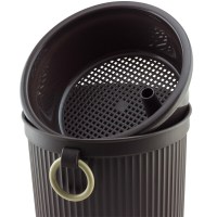 唐宗筷 带盖茶渣桶 加厚塑料茶水桶 带水管排水桶 茶叶垃圾桶 废水桶 滤茶桶 储茶桶 废茶桶 米色 小号 C6595