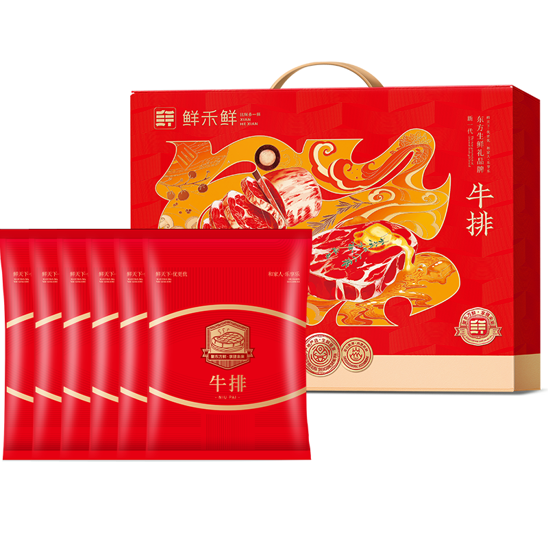 鲜禾鲜佑晨光-星悦牧坊喜悦牛排礼盒1080g高清大图