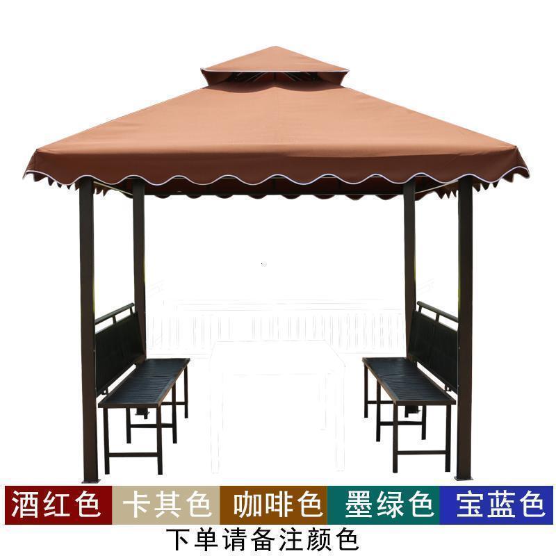 森美人凉亭户外 庭院木屋别墅小型木屋 茶水亭组装雨棚室外遮阳带桌椅 第五代两面座板无桌3*3M