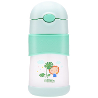 膳魔师(THERMOS)孕婴童保温杯FFH-293L吸管杯内胆316L不锈钢双盖多用290ML学饮杯礼盒装防滑底座绿色