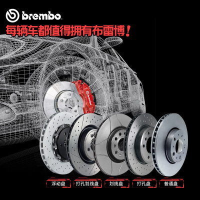 布雷博(brembo)前盘09.C114.11适配进口宝马1系(F20/21)/宝马3系/GT/宝马4系(对装)