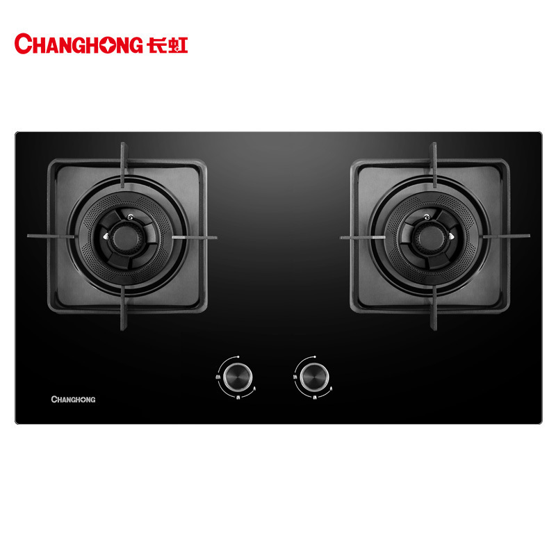 长虹 换新升级 家用燃气灶双灶具5.2kW直喷猛火灶 大底壳大开孔尺寸 台嵌两用 一级能效 CB31天然气