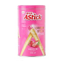 爱时乐(Astick) 注心饼干 零食 威化卷心酥草莓味330g 休闲零食 办公室零食 (新老包装交替发货)