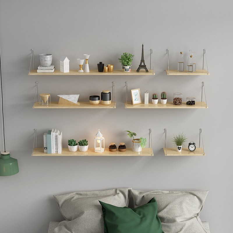 墙上置物架一字隔板免打孔房间墙面装饰墙壁挂架壁挂架