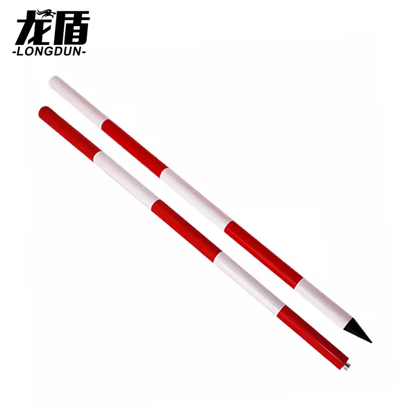 龙盾测量花杆红白标杆2米 河道桩洞测量 铝合金对中杆支架