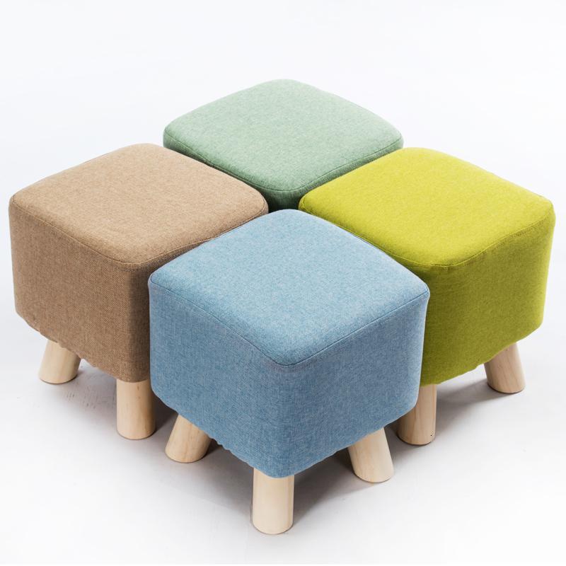 实木换鞋凳沙发凳时尚穿鞋凳布艺小凳子创意小方凳茶几凳简约矮凳定制