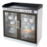 亲和(QINH)无抽800宽双门消毒柜300升立式商用不锈钢大型消毒碗柜餐厅茶水配餐柜大理石双门餐边柜红外线臭氧消毒