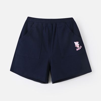 铅笔俱乐部童装女童短裤2024夏装新款儿童休闲裤子小女孩五分裤 110cm 深蓝