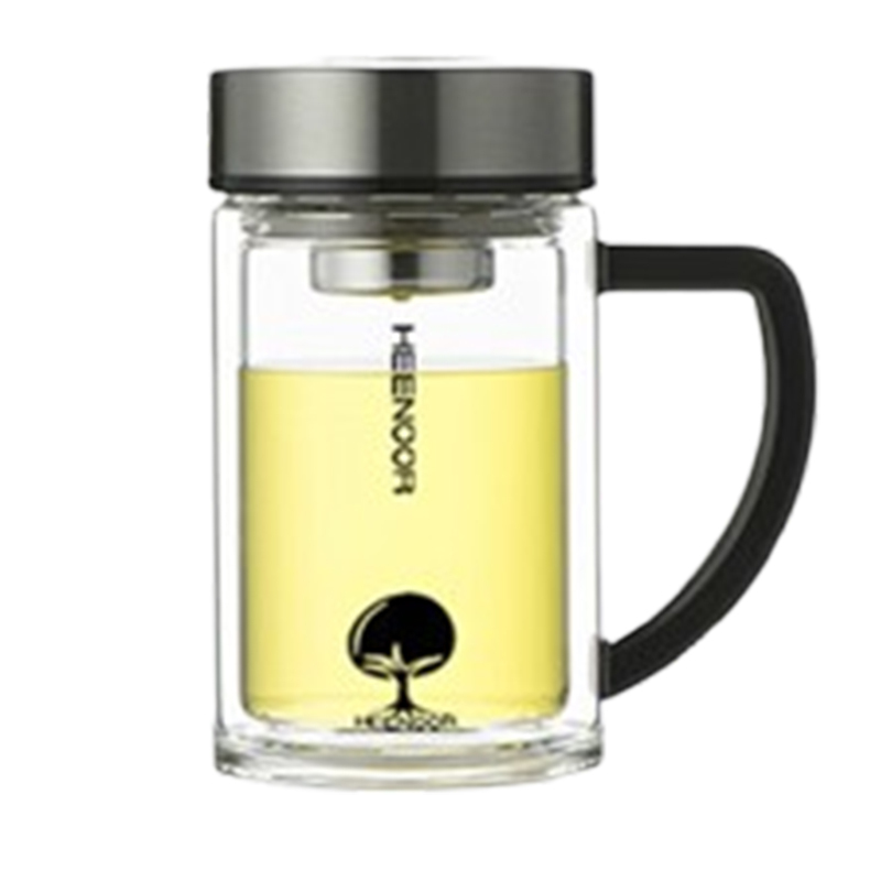 希诺玻璃杯290ml耐用耐高温户外便携双层防烫XN-6720