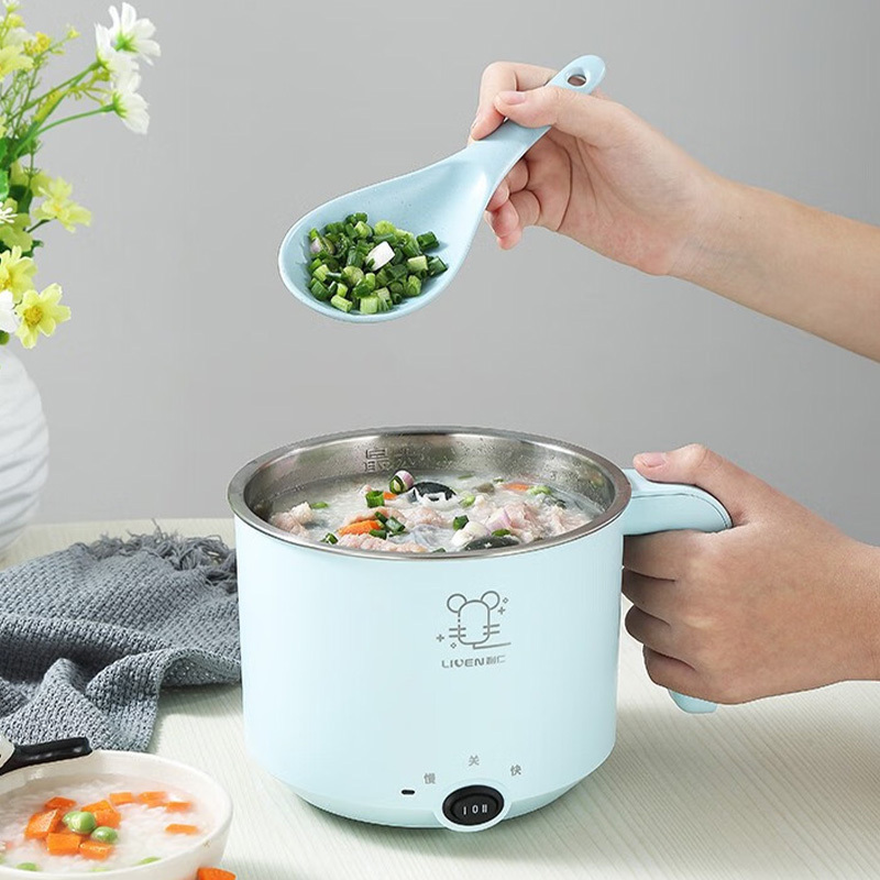 利仁电煮锅1L上蒸下煮多功能电煮锅不锈钢内胆宿舍锅LPHG-5高清大图