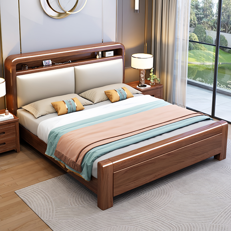 蕃蒂实木床1.5m张高清大图