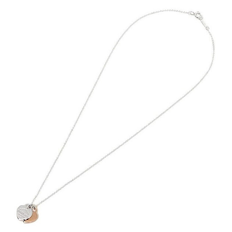 TIFFANY&CO.蒂芙尼项链S925银女士双心吊坠METAL玫瑰金色项链