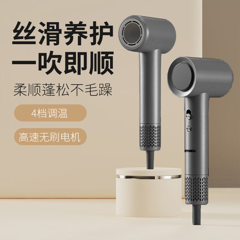 HYUNDAI 家用静音大功率不伤发大风力电吹风 高速吹风机 YH6530 颜色随机