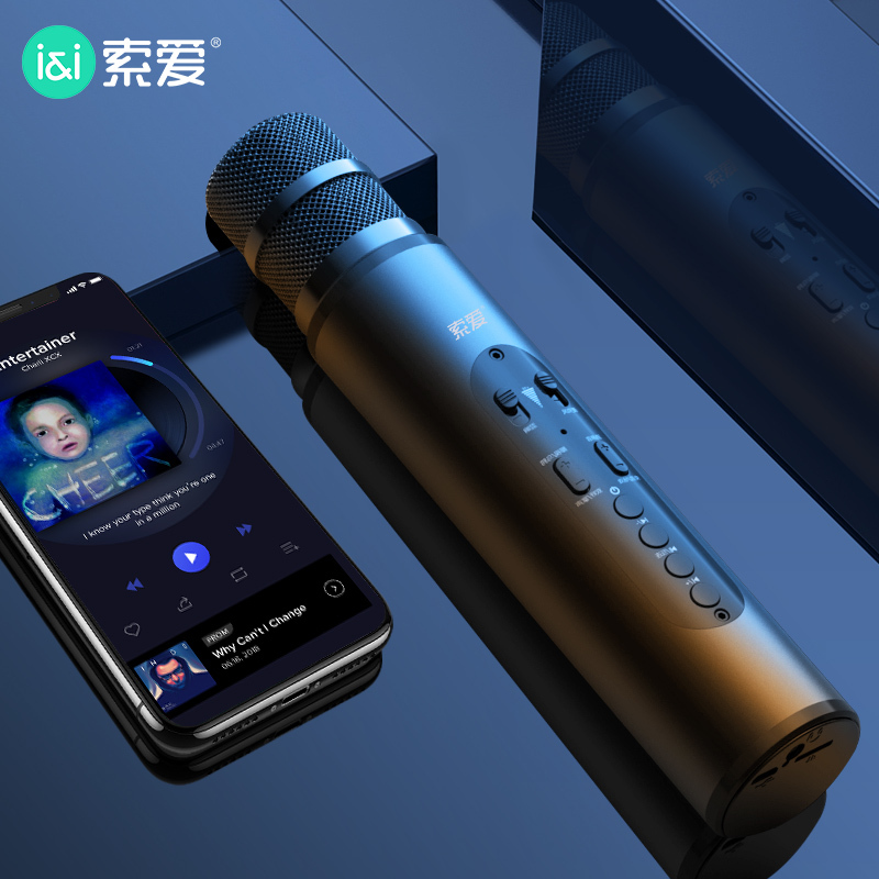 索爱(soaiy)专业麦克风家用电视唱歌K歌卡拉OK MC20(罗兰紫)